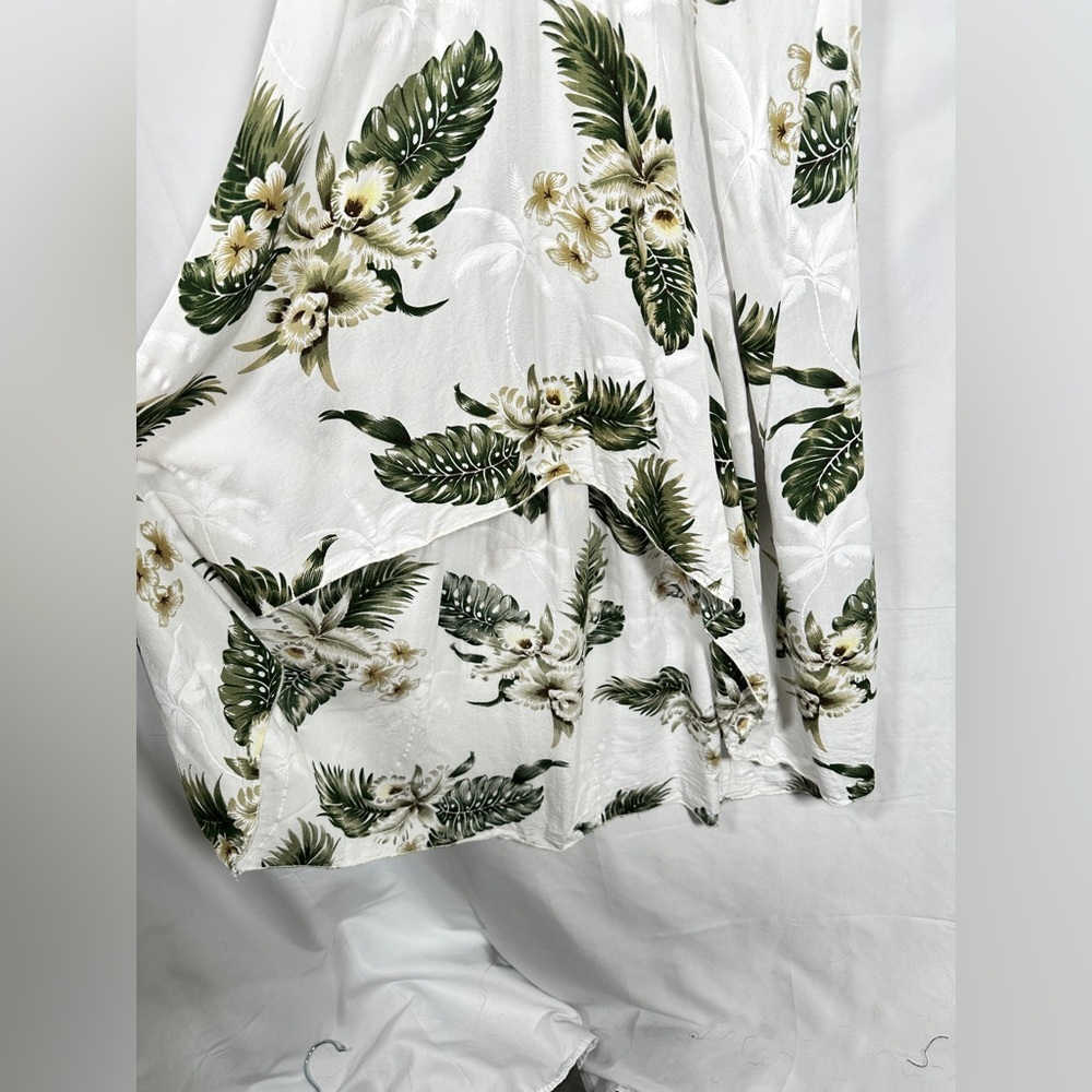 Sunny Island Hawaii Womens Halter Tropical Rayon Dress Green Ivory Size 2XL - Picture 4 of 14